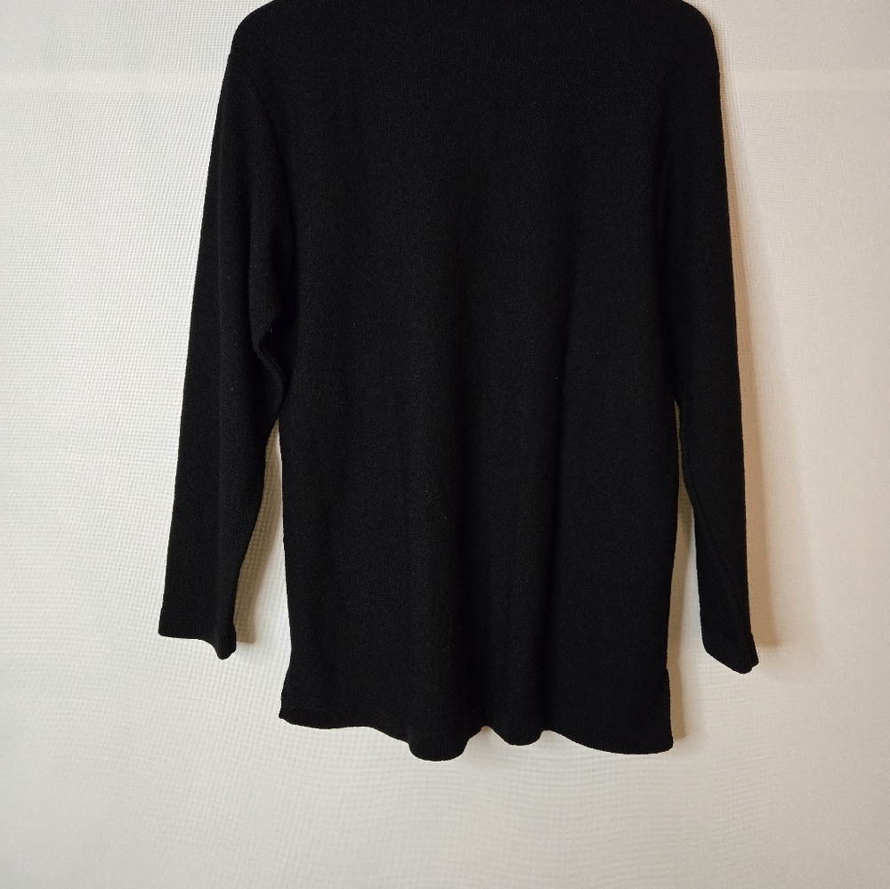 ALNORAL Women's Size M 75% Wool Art-to-Wear tunic cardigan with patchwork detail - Picture 10 of 11